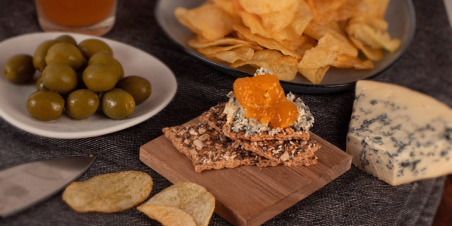 MERMELADA DE NARANJA Y QUESO AZUL